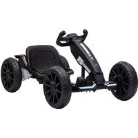 AIYAPLAY 12V Electric Go Kart for Kids with Dual Motors, Adjustable Seat, Soft Start, LED Lights, EVA Wheels, for Age 3-6, Black