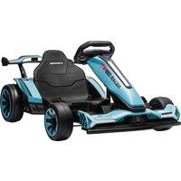AIYAPLAY 24V Electric Go Kart for Kids 6-12 Years with Drift Mode, Adjustable Seat, 3 Speed, Slow Start, Light Blue