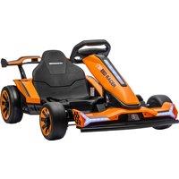 AIYAPLAY 24V Electric Go Kart for Kids 6-12 Years with Drift Mode, Adjustable Seat, 3 Speed, Slow Start, Orange