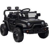 AIYAPLAY 12V Electric Car for Kids with Remote, Dual Motors, Rear Suspension, Soft Start, Music, Lights for 3-8 Years, Black