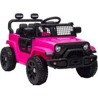 AIYAPLAY 12V Electric Car for Kids with Remote, Dual Motors, Rear Suspension, Soft Start, Music, Lights for 3-8 Years, Pink