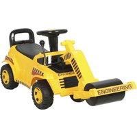 AIYAPLAY Ride On Excavator, Kids Bulldozer Pull Cart with Horn, Storage, Front Roller, Ride-On Car for Ages 1-4 Years, Yellow