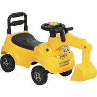 AIYAPLAY Ride On Tractor Digger, Toddler Excavator Toy Car with Adjustable Bucket, Horn, Under Seat Storage for Ages 1-3 Y Yellow