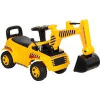 AIYAPLAY Kids Ride on Digger, Toddler Construction Toy Car with Security Helmet, Horn, Detachable Digging Arm