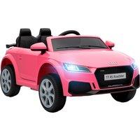 AIYAPLAY 12V Audi TT RS Licensed Electric Car, Electric Ride On Toy with Remote Control, Dual Motors, 4-Wheel Suspension, Pink