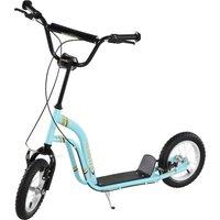 HOMCOM Teen Kids Stunt Scooter w/ Adjustable Handlebar, 12 Inch Rubber Tyres, Dual Brakes, Blue Aosom UK