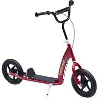 HOMCOM Stunt Scooter with 12" EVA Tyres, Adjustable Height & Dual Brakes, for Kids 5+, Red Aosom UK