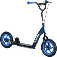 AIYAPLAY Kids Scooter with Adjustable Handlebar, Anti-Slip Footplate, Rear Brake & Kickstand, for Ages 3+, Blue Aosom UK