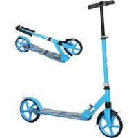 AIYAPLAY Foldable Kids Scooter with Adjustable Handlebar, 200mm Big Wheel, Rear Fender Brake, for Ages 6-12 Years, Blue