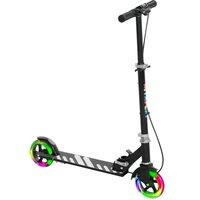 AIYAPLAY Scooter for Kids Ages 3-8 with Adjustable Handle, 2 Light up Wheels, Handbrake & Rear Brake for Girls and Boys, Black