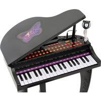 HOMCOM Mini Electronic Piano W/Stool-Black Aosom UK