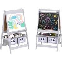AIYAPLAY 3-In-1 Kids Easel with Paper Roll, Art Easel, with Storage - Grey Aosom UK