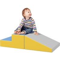 HOMCOM 2 Piece Soft Play Set for Toddler Climb and Crawl, for 12-36 Months, Grey Aosom UK