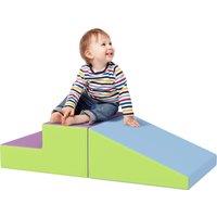 HOMCOM 2 Piece Soft Play Set for Toddler Climb and Crawl, for 12-36 Months, Blue Aosom UK