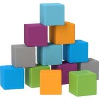 HOMCOM 12 PCs Soft Play Blocks, Soft Foam Toy, Building and Stacking Blocks for Kids, Multi-colour