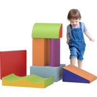 HOMCOM 7 Piece Soft Soft Play Set for Toddlers 1-3 Years, Multicoloured Aosom UK