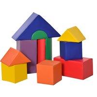 HOMCOM 11 Piece Soft Play Blocks Kids Climb and Crawl Gym Toy Foam Building and Stacking Blocks Non-Toxic Play Set Activity Toy Brick Aosom UK