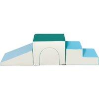 HOMCOM 4-Piece Soft Play Set for 1-3 Year Old Toddlers, Indoor Foam Climber Toys for Gross Motor Skills Development with Slide Aosom UK