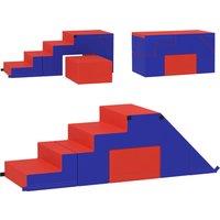 HOMCOM 2-piece Soft Play Set, Baby Foam Climber Block for Toddler 1-3 Years, Dark Blue Aosom UK