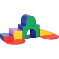 HOMCOM 7-piece Soft Play, Climb and Crawl Foam, Toddler Stairs and Ramp, Colourful Kids' Educational Software, Toys for Baby Preschooler Aosom UK