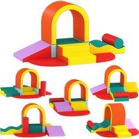 AIYAPLAY Kids Soft Play Set, 10PCs PU Leather Foam Climbing Blocks for Climb and Crawl, Educational Toys for Motor Development