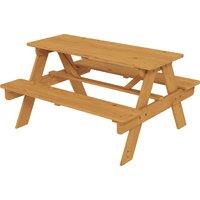 AIYAPLAY Kids Picnic Table for Outdoor Wooden Table & Bench Set with Integrated Benches Natural Wood