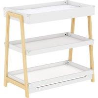 AIYAPLAY Baby Changing Table with 2 Storage Shelves, Nursery Diaper Changing Unit with Waterproof Changing Mat, White