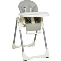 HOMCOM Convertible High Chair: Foldable Feeding Station Transitioning to Toddler Seat, Adjustable Height, Removable Tray, Greystone Aosom UK