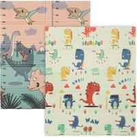 AIYAPLAY Dinosaur-Themed Baby Plat Mat Double Sided, Foldable, Water-Resistant for Outdoor/Indoor, 177 x 146 x 1.5cm