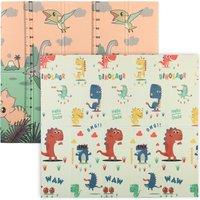 AIYAPLAY Baby Play Mat, Double Sideded Foldable Kids Crawling Mat, Reversible & Waterproof, Dinosaur