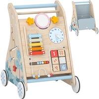AIYAPLAY Wooden Baby Walker with Detachable Double-Sided Activity Board, Push Along Walker, Gift for Boys Girls 1-3 Years