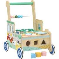 AIYAPLAY Wooden Baby Walker for 1-3 Year, Montessori Inspired Push Along Walker Toys, Multifunctional Activity Centre