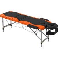 HOMCOM Foldable Massage Table Professional Salon SPA Facial Couch Bed Black and Orange