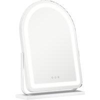 HOMCOM LED Vanity Mirror with Lights, 43 x 59cm Lighted Makeup Mirror with 3 Colour, 360 Rotation, Touch Screen, for Bedroom and Dressing Room, White