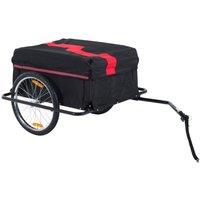 HOMCOM Bike Cargo Trailer W/Removable Cover-Red/Black Aosom UK