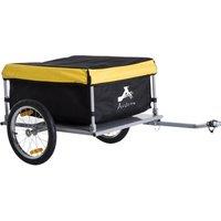 HOMCOM Steel Frame Bike Cargo Trailer Storage Cart and Luggage Trailer with Hitch Yellow