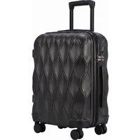 HOMCOM 56cm 41L Suitcase, Lightweight ABS Hard Shell Carry On Luggage with TSA Lock, Spinner Wheels, Telescopic Handle, Black