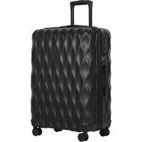 HOMCOM 77cm 98L Suitcase, Lightweight ABS Hard Shell Carry On Luggage with TSA Lock, Spinner Wheels, Telescopic Handle, Black