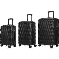 HOMCOM 3-Piece Suitcase Set, Hard Shell Carry On & Checked Luggage Set with TSA Lock, 20/24/28 Inch, Black