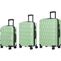 HOMCOM 3-Piece Suitcase Set, Hard Shell Carry On & Checked Luggage Set with TSA Lock, 20/24/28 Inch, Green
