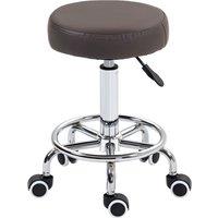 Vinsetto PU Leather Rolling Stool, Height Adjustable Stool Chair with Wheels for Salon, Massage, Spa, Grey Aosom UK