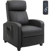 HOMCOM Recliner Sofa Chair PU Leather Massage Armcair w/ Footrest and Remote Control for Living Room