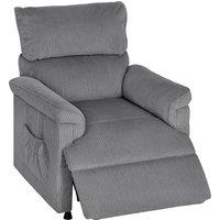 HOMCOM Corduroy Electric Massage Recliner - Grey