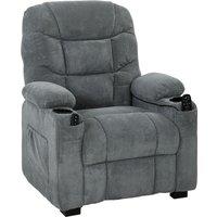 HOMCOM Recliner Armchair with Vibration Massage, Heat, Whisper-Quiet Motor, Memory Function, Power Reclining Chair, Dark Grey