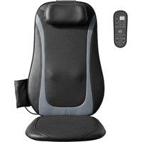 HOMCOM Back Massager with Heat, Deep Tissue Kneading Massage Chair with 3-Level Seat Vibration, Massage Chair Pad for Back Pain
