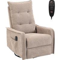 HOMCOM Recliner Armchair, Chenille Recliner Chair with Massage and Heat, 360 Swivel Rocking Manual Recliner, Brown