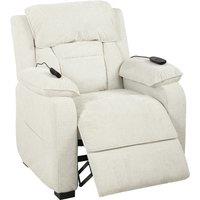 HOMCOM Power Recliner Armchair with Massage and Heat, Electric Reclining Chair with Wide Spring Seat, Cream White