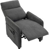HOMCOM Recliner Armchair, Push Back Recliner Chair with Massage & Heat, Adjustable Armrests, Dual Side Pockets, Dark Grey