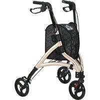 HOMCOM 3 Wheel Rollator, Lightweight Aluminium Tri Walker with Adjustable Handle, Storage Bag and Dual Brakes, Folding Mobility Walking Aid