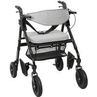HOMCOM Rollator Walker Wheelchair with Seat, Lightweight 2 in 1 Mobility Aid with Brakes for Seniors, Grey Aosom UK